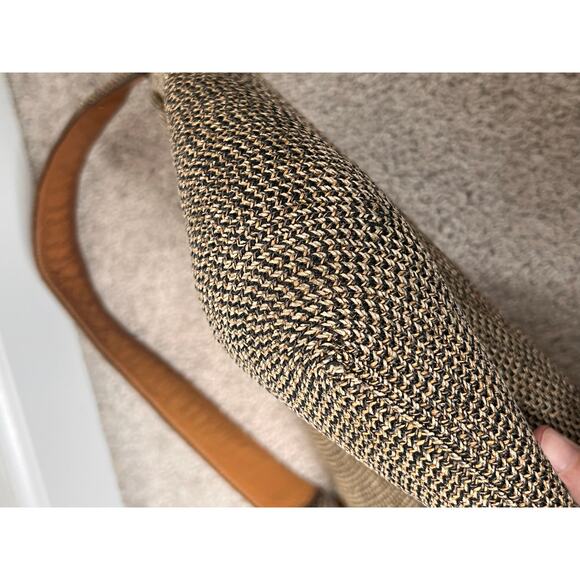 Eric Javits New York Woven Straw Shoulder Handbag with Bamboo Detail Tan - Picture 7 of 10